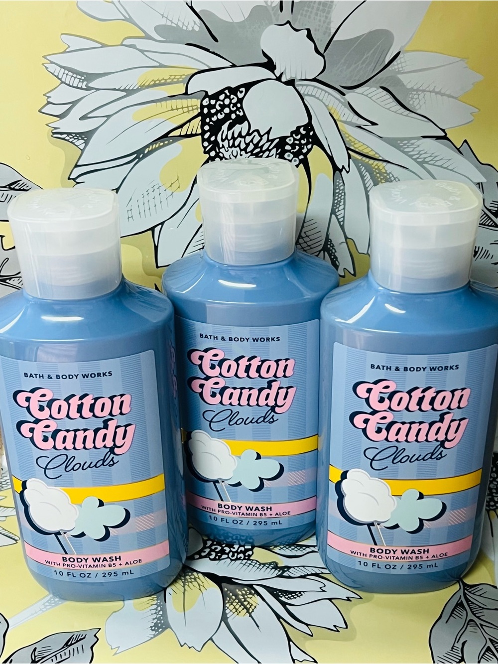 3 Bath & Body Works Cotton Candy Clouds Body Wash -